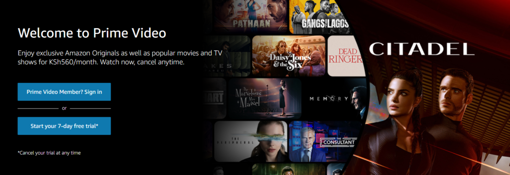 How to Subscribe to Amazon Prime Video in Kenya